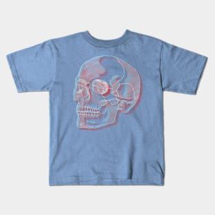Skull Anaglyph (Red and Blue) Kids T-Shirt